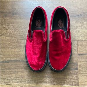 BRAND NEW LIMITED red velvet vans